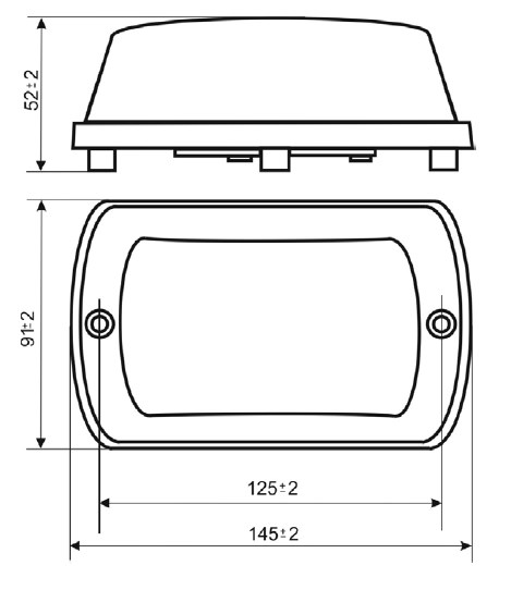 Схема габаритных размеров оповещателя Тортила С-05С-24